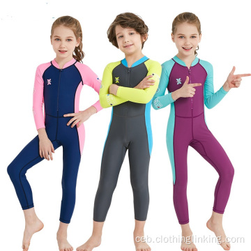 Mga Bata Usa ka Piras Long Sleeve Swimsuit